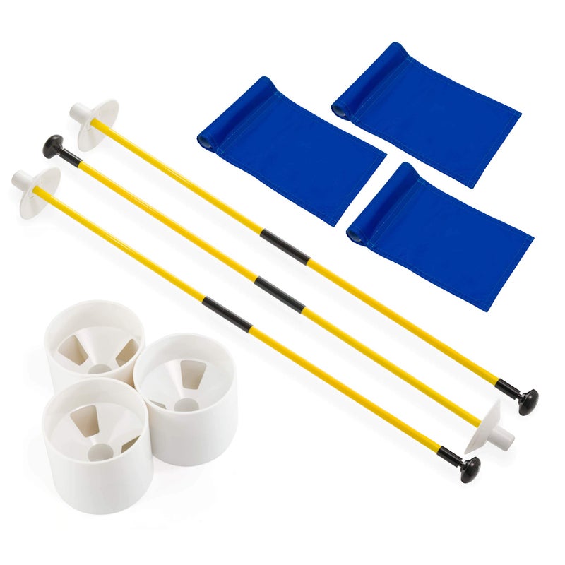 Murray Sporting Goods Golf Flagsticks, Flags and Cups, Set of 3 | Mini Golf Flagsticks with Holes for Putting or Chipping Greens | Putting Green Poles, Cups and Flags in Red, White and Blue (Blue) - Image 4